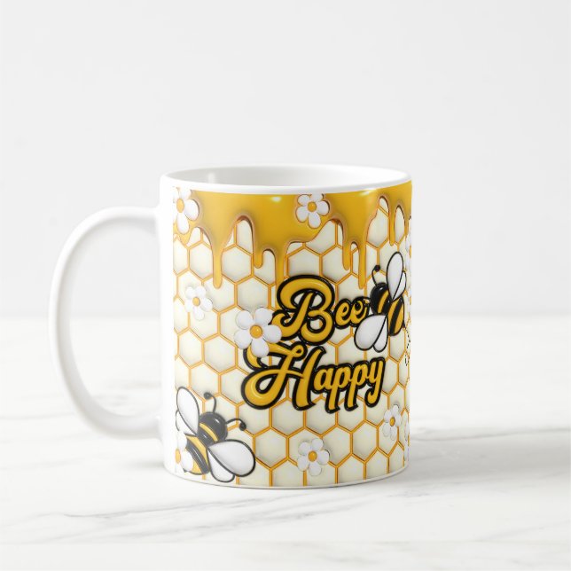 Bee Happy Coffee Mug (Left)