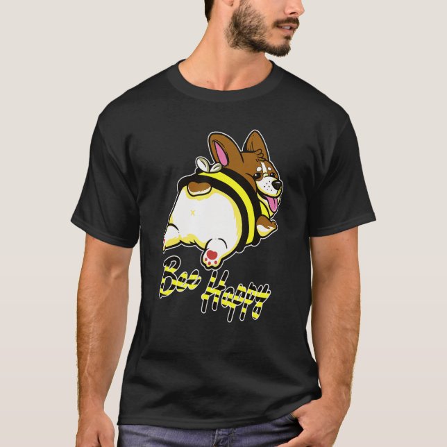Bee Happy Corgi T-Shirt (Front)