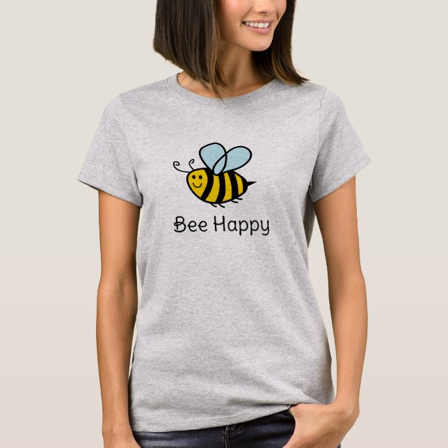 Bee Happy cute t shirt for beekeeper (Front)