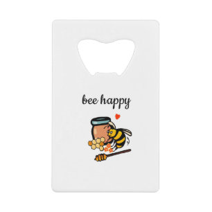 Bee happy cute yellow and blue word art