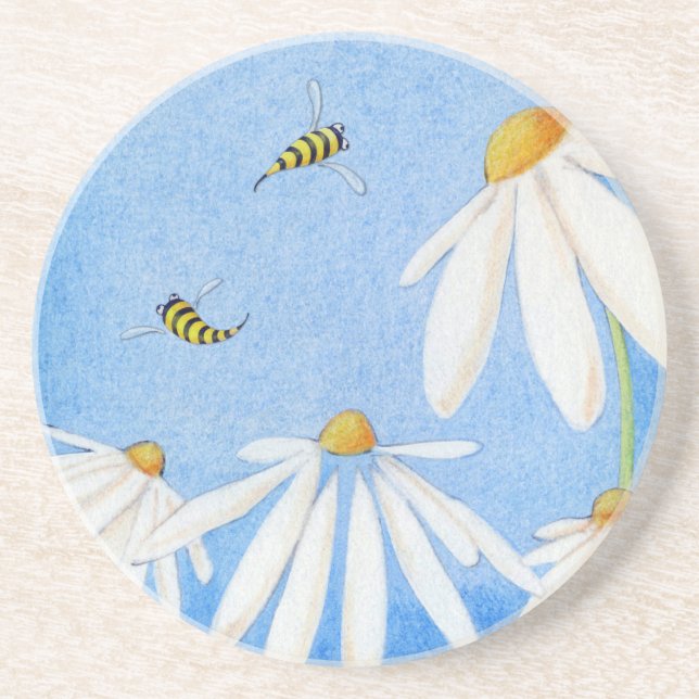 Bee Happy Daisies Coaster (Front)