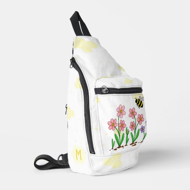Bee Happy Garden Sling Bag (Left Corner)