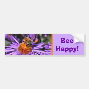 Bee Happy Inspirational Nature  Bumper Sticker