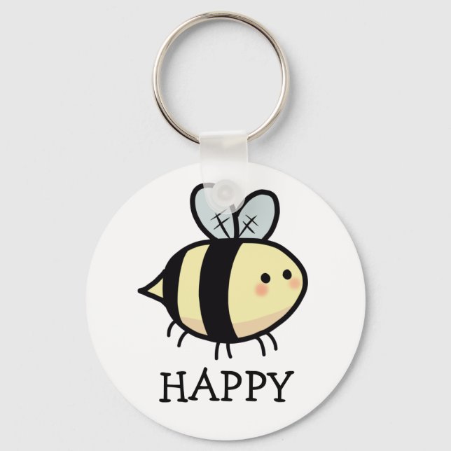 Bee Happy  Key Ring (Front)