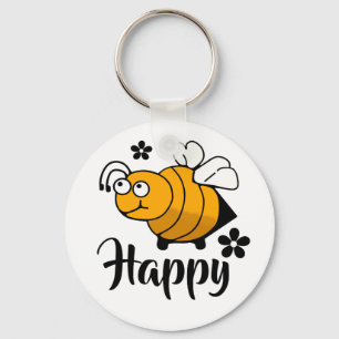 Bee Happy Key Ring