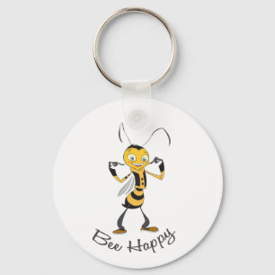 Bee Happy Key Ring