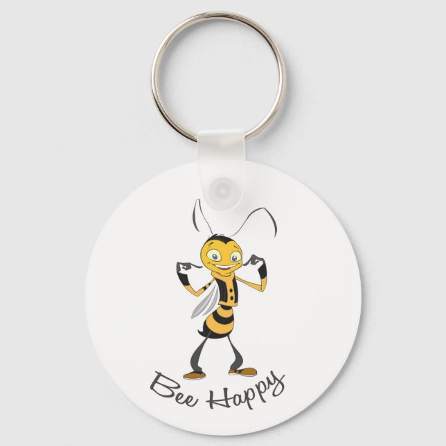 Bee Happy Key Ring (Front)