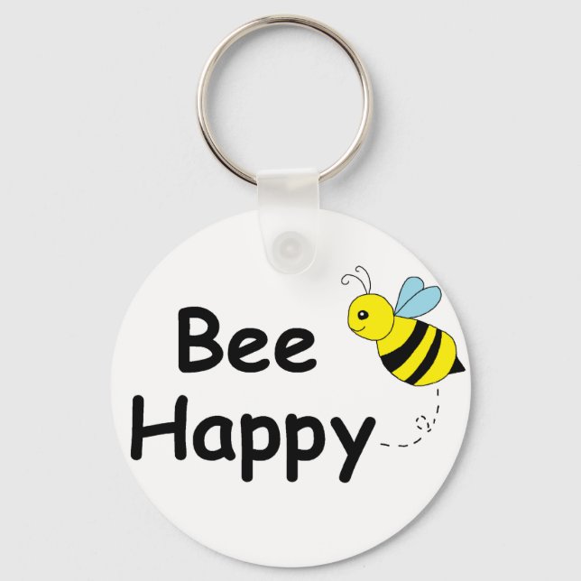 Bee Happy Key Ring (Front)