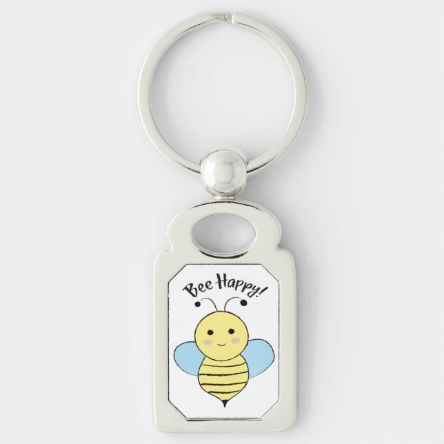 Bee Happy Key Ring (Front)