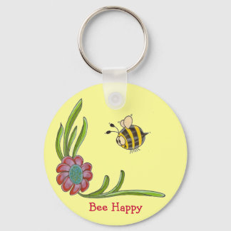 Bee Happy Keychain