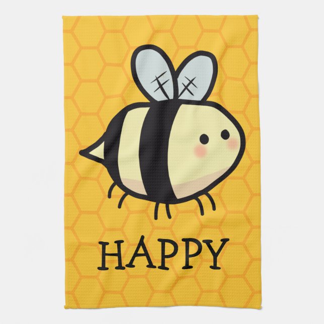 Bee Happy  Kitchen Towel (Vertical)