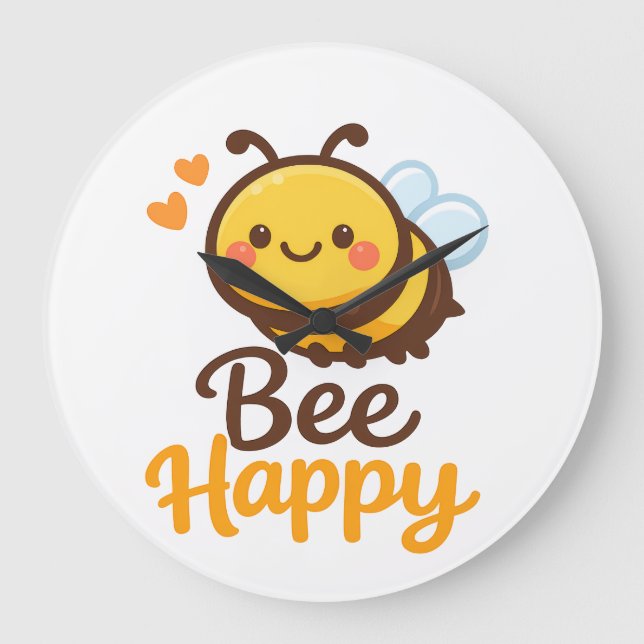 Bee Happy Large Clock (Front)