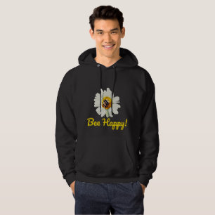Bee Happy - Motivational Nature-Inspired Design Hoodie