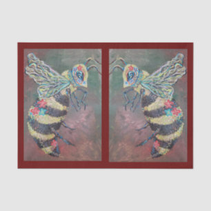 bee happy painting tissue paper