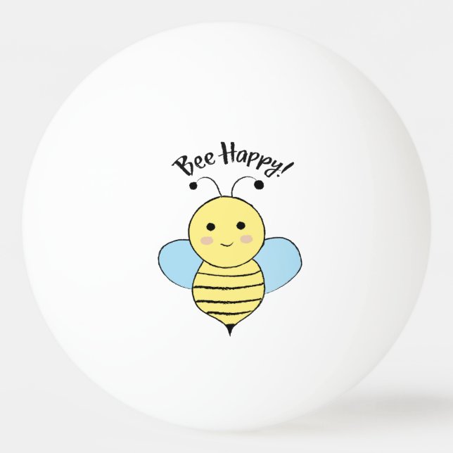 Bee Happy Ping Pong Ball (Front)