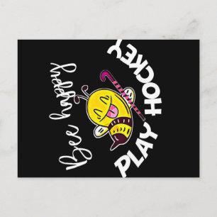 Bee Happy Play Hockey Bee Gifts ,I Love Bee Honey Postcard