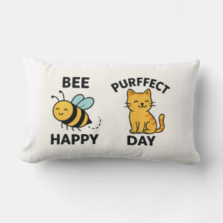Bee Happy & Purrfect Day Lumbar Cushion