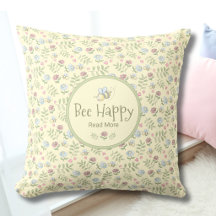 Bee Happy Read More Floral Book Lover 
