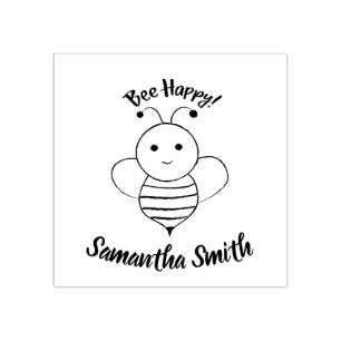 Bee Happy Rubber Stamp