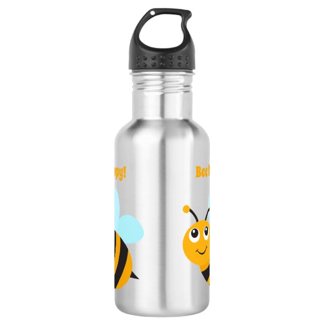 Bee happy Stainless Steel Water Bottle (Front)