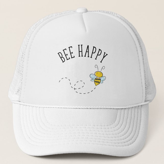 Bee Happy Trucker Hat (Front)