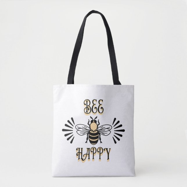 Bee Happy | Vintage Colours Honey Bee Tote Bag (Front)