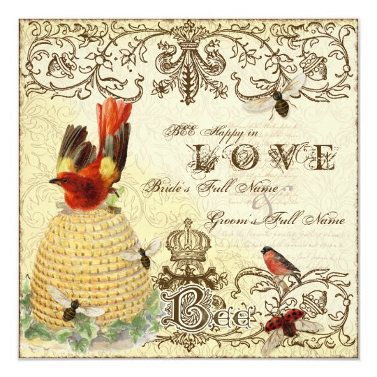 Bee Happy Vintage - Wedding Invitation
