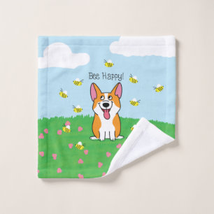 Bee Happy Washcloth Wash Cloth