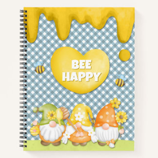 Bee Happy with Honey Flower Gnomes Notebook