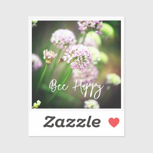 Bee Happy with Purple Diagonal Allium Flowers Squa (Sheet)