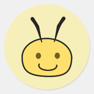 Bee Head Classic Round Sticker