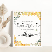 Bee Help the Busy bride Address an Envelope Poster