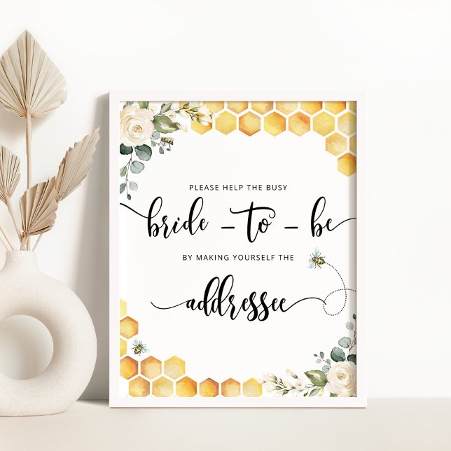 Bee Help the Busy bride Address an Envelope Poster (Creator Uploaded)