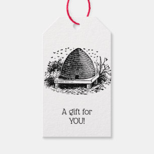 Bee Hive and Bees #1 Heraldic Vintage Gift Tags
