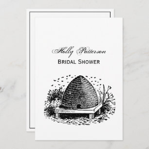 Bee Hive and Bees #1 Heraldic Vintage Invitation