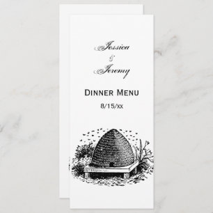 Bee Hive and Bees #1 Heraldic Vintage Invitation