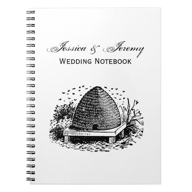 Bee Hive and Bees #1 Heraldic Vintage Notebook (Front)