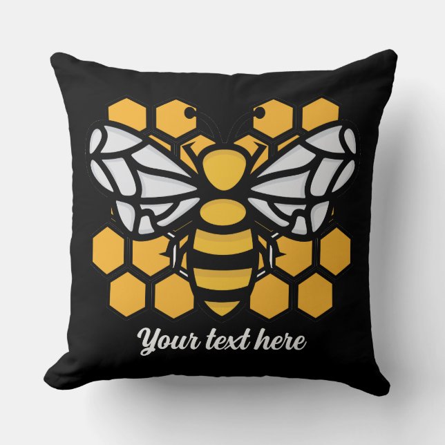 bee hive editable Throw Pillow (Front)