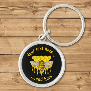 Bee Hive Honey Key Ring