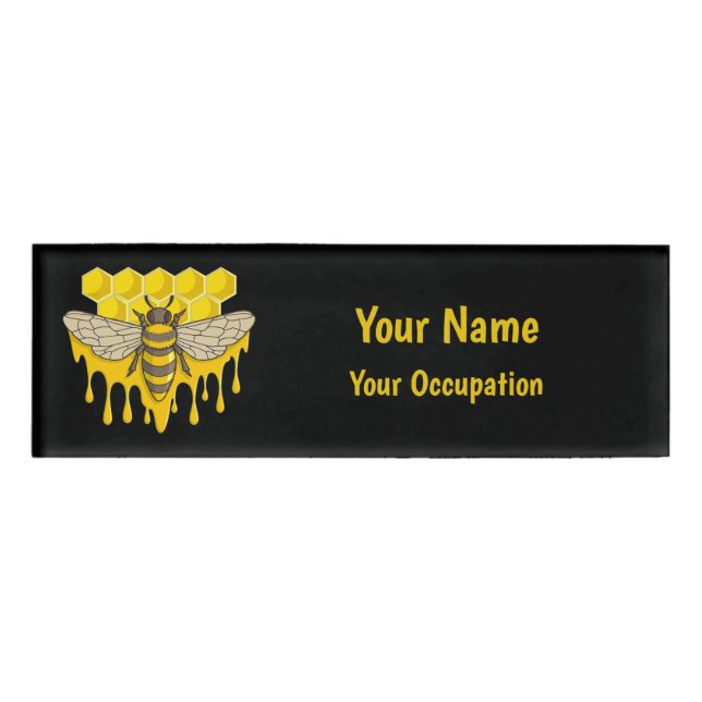 Bee Hive Honey Name Tag (Front)