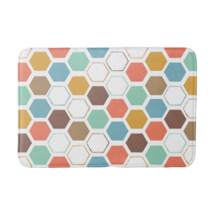 Bee Hive Module Pattern Bath Mat