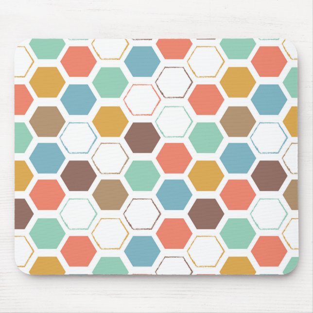 Bee Hive Module Pattern Mouse Pad (Front)