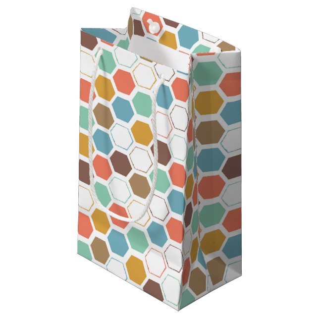 Bee Hive Module Pattern Small Gift Bag (Front Angled)