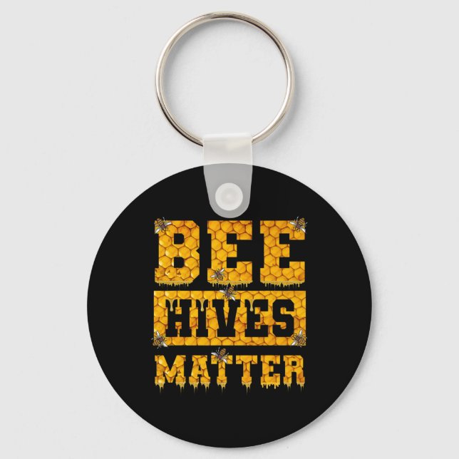 Bee Hives Problem Climate Change Earth Day  Key Ring (Front)