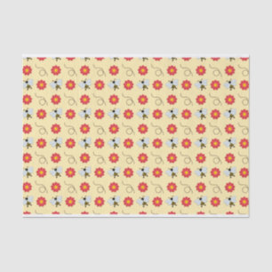 Bee Honey And Flower Tissue Paper
