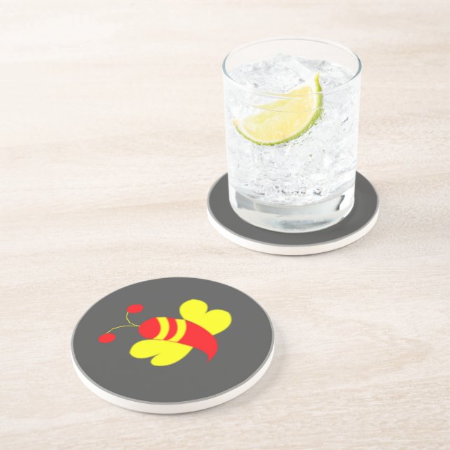 Bee Honey Bee Bumble Bee Coaster (Side)