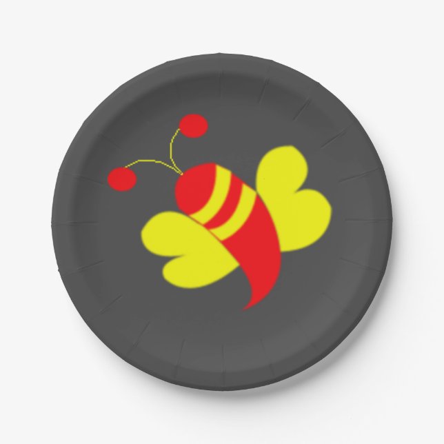 Bee Honey Bee Bumble Bee Party Paper Plate (Front)