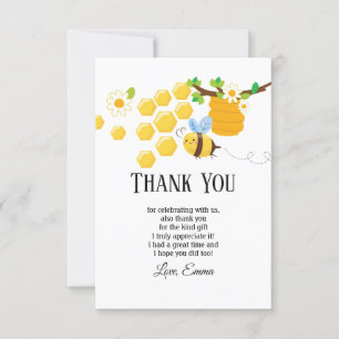 bee, honey bee, honey comb , Bumble bee thank you Invitation