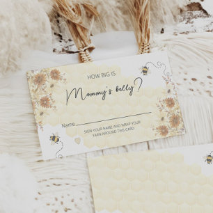 Bee Honey Boho Wildflower How Big Is Mummy's Belly Enclosure Card