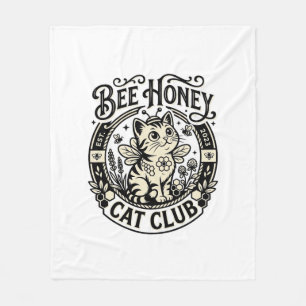 Bee Honey Cat Funny Cat Graphic - Bee Honey Cat Cl Fleece Blanket